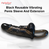 Itspleazure Black Reusable Vibrating Penis Sleeve
